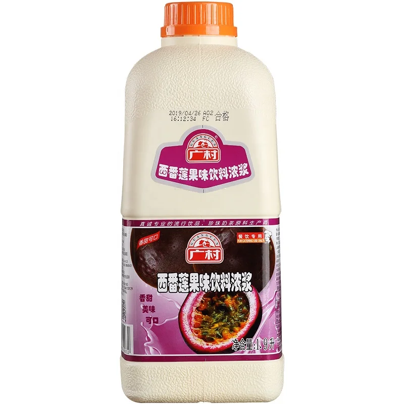 1.9L Guangcun Passion Fruit Flavor Fruit Juice Concentrate for Bubble Tea