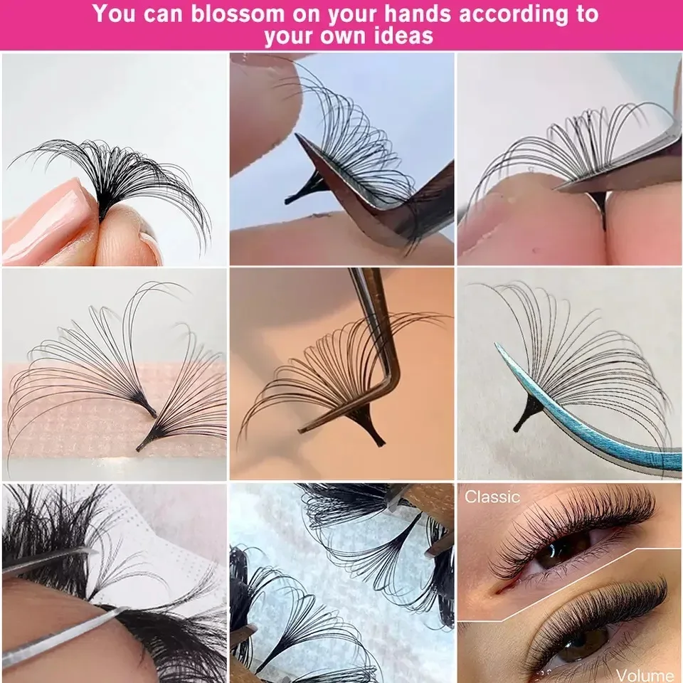 eyelash extension individual cashmere 0.07 C Curl volume lashes wholesale 8-15mm mix Matte Black 12 lines Lash Extensions Trays