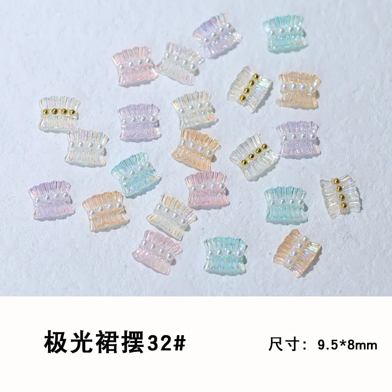 2024 Aurora bow camellia bear acrylic resin nail accessories 3d Nail Art Charm Food Candy Nail Art decoration Charm Jewelry