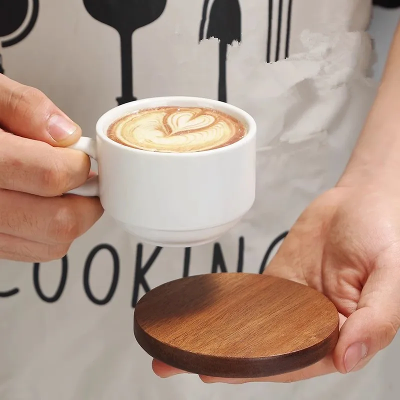 Acacia Beech Thermal Insulation Mat Teacup Mat Mark Mat Solid Wood Coaster Can Be Customized Logo Round Wood Cup Sustainable
