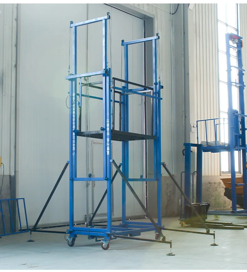 2-8M 500KG Remoto Control Electric Lifting Ladder Scaffolding Mobile Telescopic Folding Platform