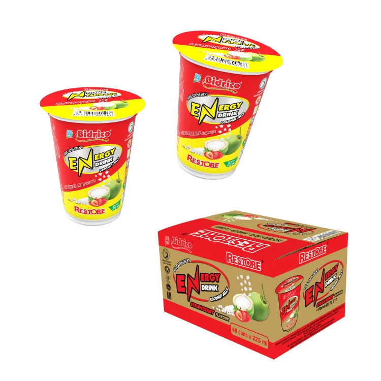 Bidrico Carbonated Energy Drink Halal-Certified Taurine Strawberry Additives OEM Service Carton Box Packaging Vietnam Product