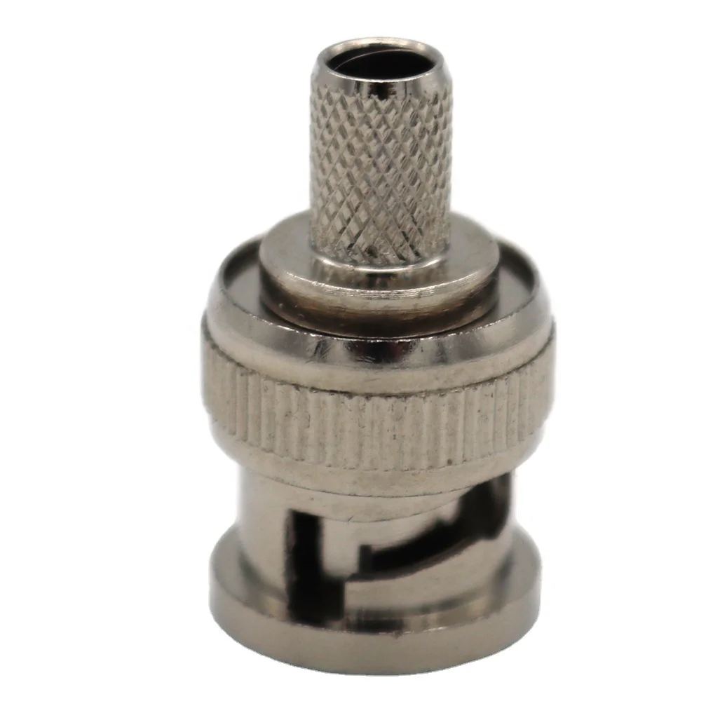 BNC Male Crimp Connector/CCTV plug connector crimp for RG58 RG59 RG6 cable