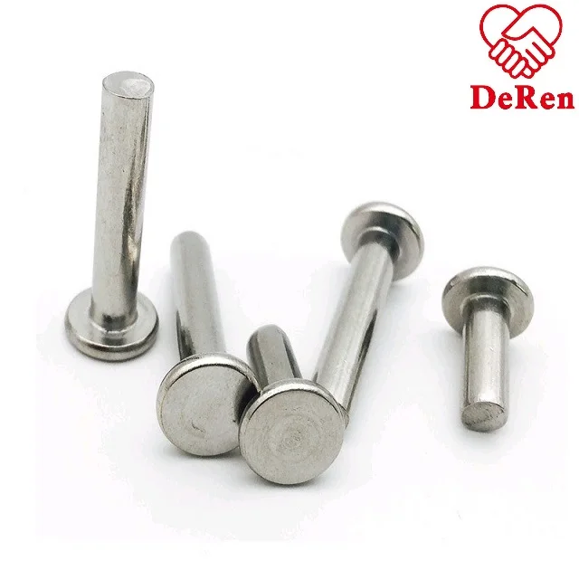 China Factory pice high quality flat head solid/semi-tubular rivet DIN302/DIN124