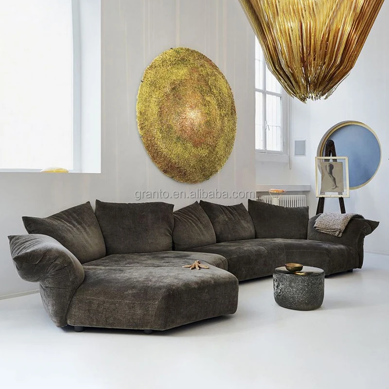 Elegant design villa living room furniture combination sofa set fabric color optional couch
