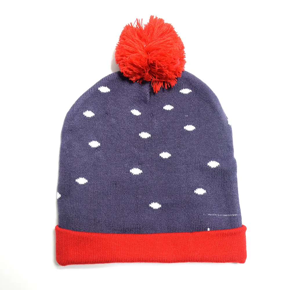 Christmas Outdoor Decorations Supplies Novelty Lighting Light Up Hat Beanie Thick Plush Knitted Glowing Led Long Hats