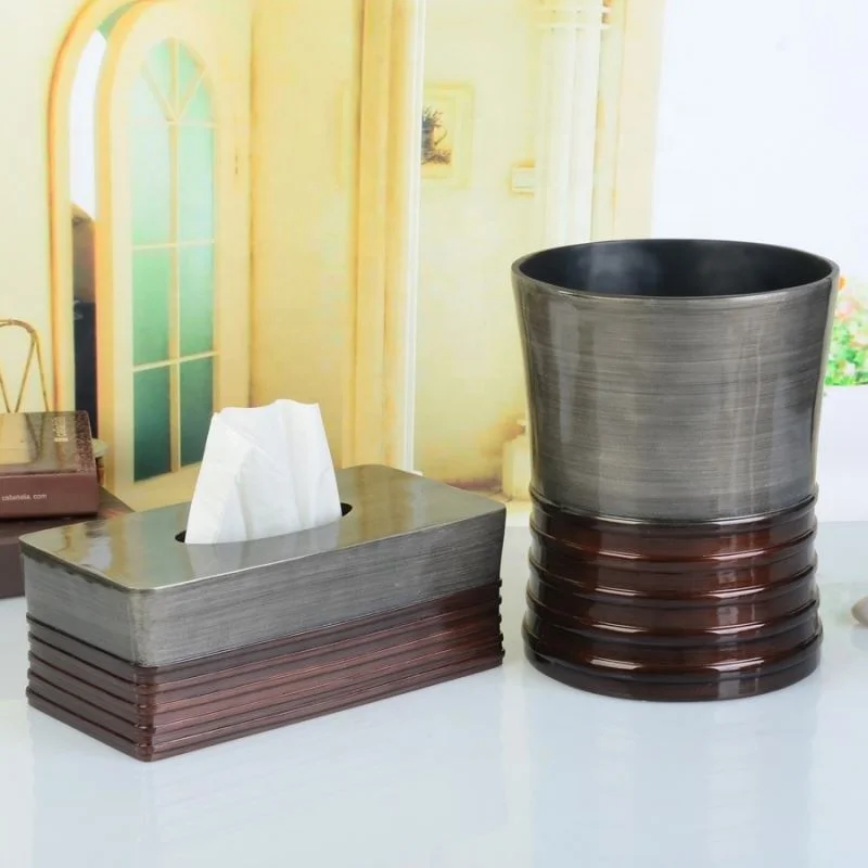 
Wholesale Modern Custom Hotel Bathroom Set Customized 6Pcs Resin Bathroom Accessories Set 