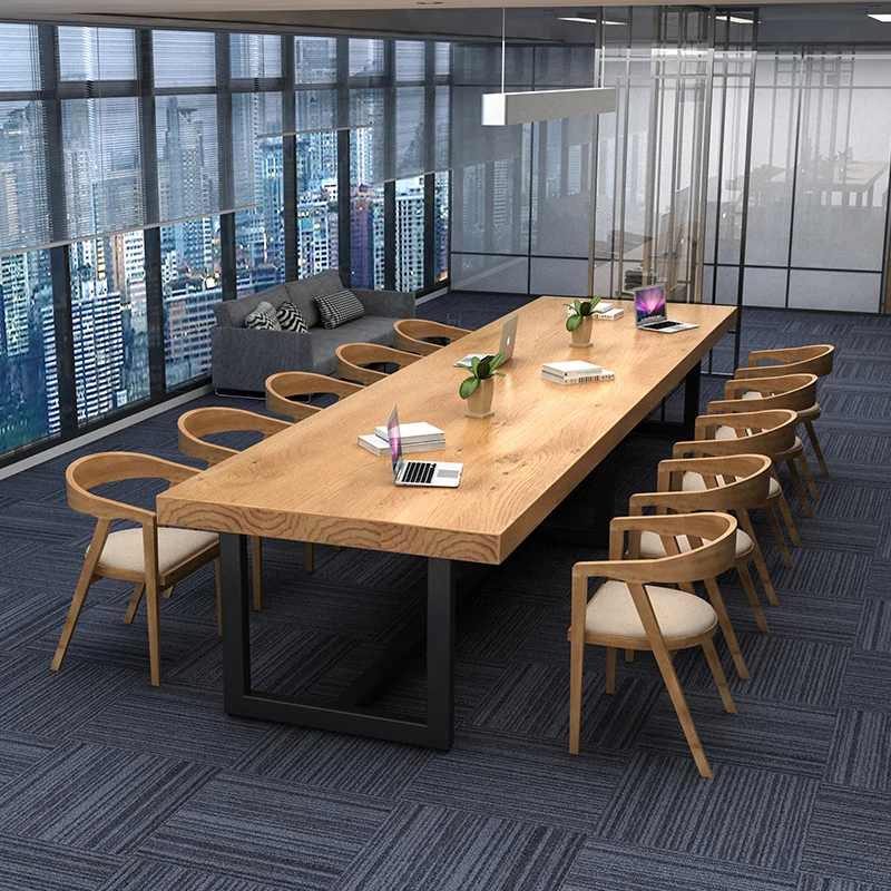 5cm-8cm thickness solid wood whatproof work office meeting table for commercial