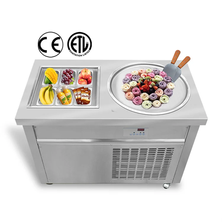 CE certificate summer popular american style fry ice cream roll machine fried roll ice cream machine for sale