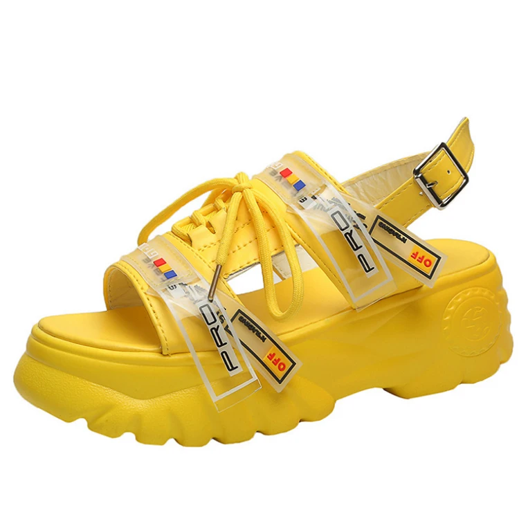 Summer Chunky Sandals Women Wedge High Heels Shoes Female Buckle Platform Casual Summer Sandals