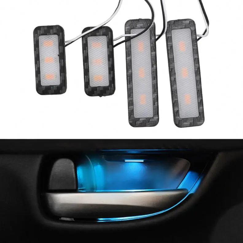 
4pcs LED Atmosphere Light Auto Interior Inner Door Bowl handle Armrest Light Car Door Interior Light  (1600056936940)