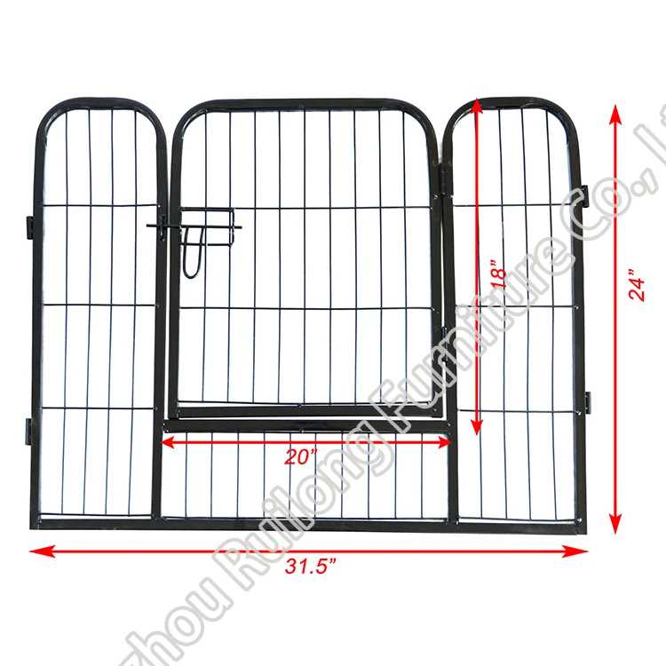 USA Warehouse 16-panel Heavy Duty Indoor Metal Iron Dog Kennel Run Fence Enclosure Dog Play Pen Pet Playpen Fence For sale