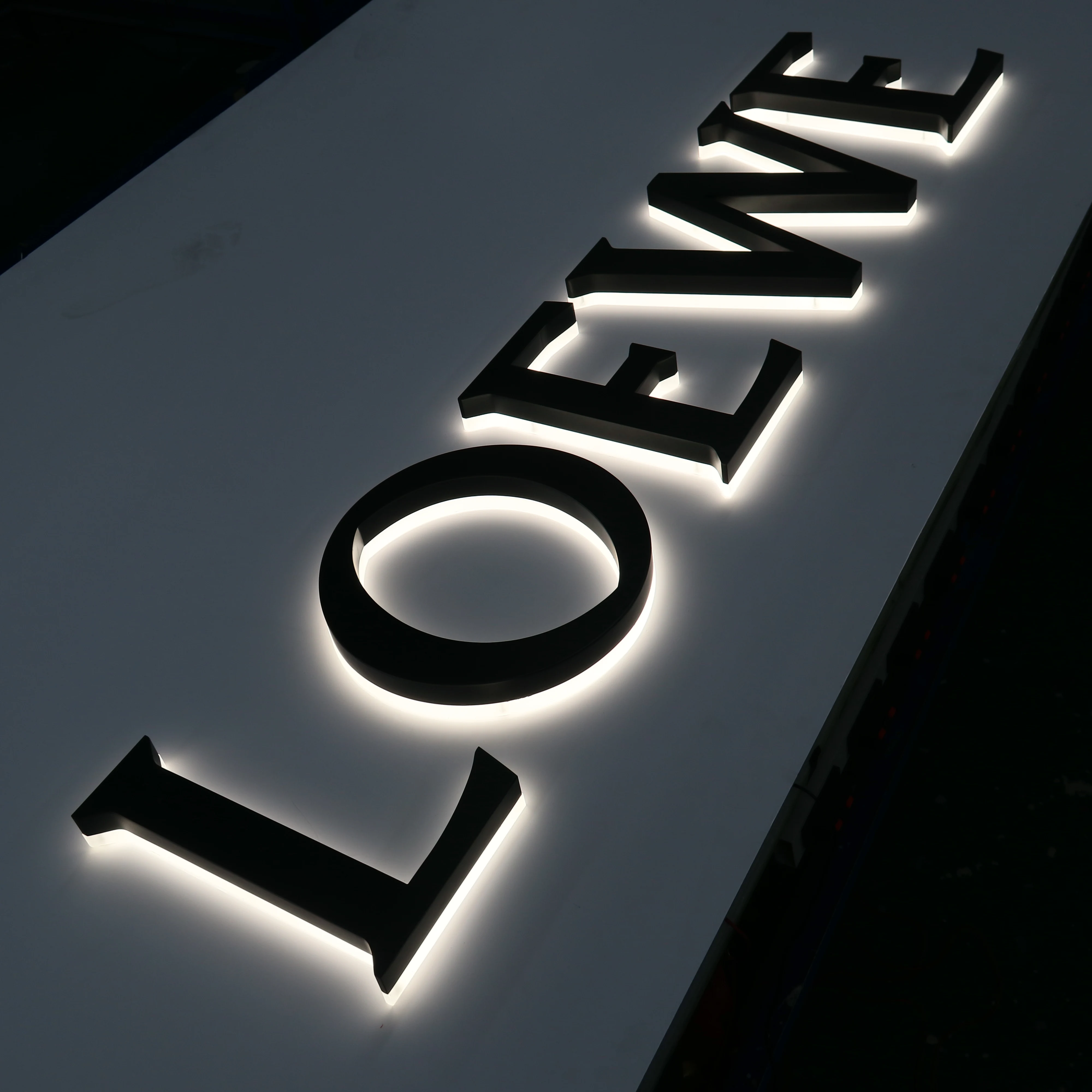 Custom signs for business sign board led light stainless steel channel letter