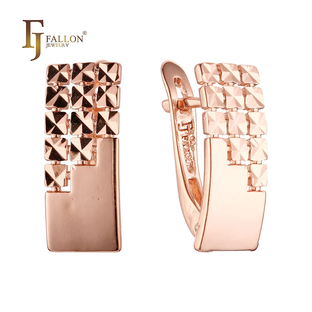 F82100697 FJ Fallon модные ювелирные изделия серьги с покрытием из 585 розового золота на основе латуни