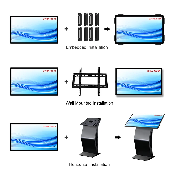 Большой емкостный сенсорный ЖК-монитор 32 43 55 дюймов с открытой рамкой