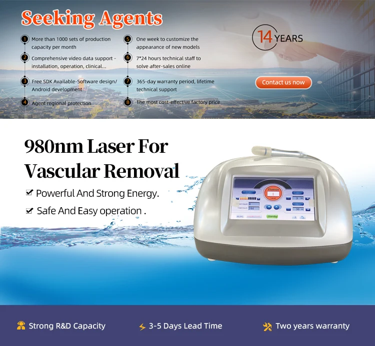 spider vein blood vessel removal beauty machine 980 laser beauty equipment Vascular Veins Laser Machine