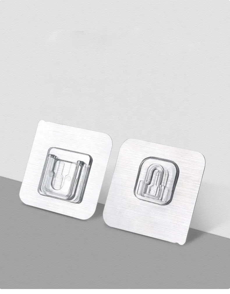 
Waterproof Removable Adhesive Plastic Transparent Wall Mounted Sticky Hanging Hook 