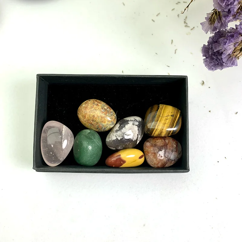 wholesale price spiritual natural rock 7 chakra tumble stone crystal healing stone crystal meditation 7 chakra tumble stone