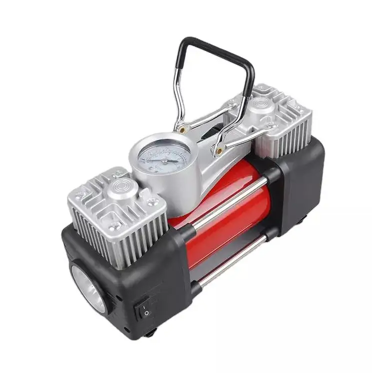 Heavy Duty Double Cylinder Tyre Inflator Portable Mini Electric Air Pump Dc 12v Car Air Compressor Tire Inflators With Led Light