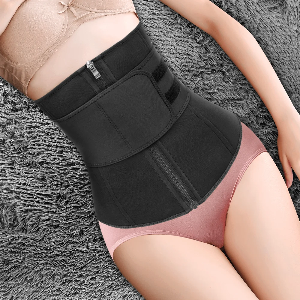 Новинка 2021, фирменная этикетка с принтом логотипа, женский тренировочный тренажер для похудения с двойным поясом, неопреновый тренажер для талии