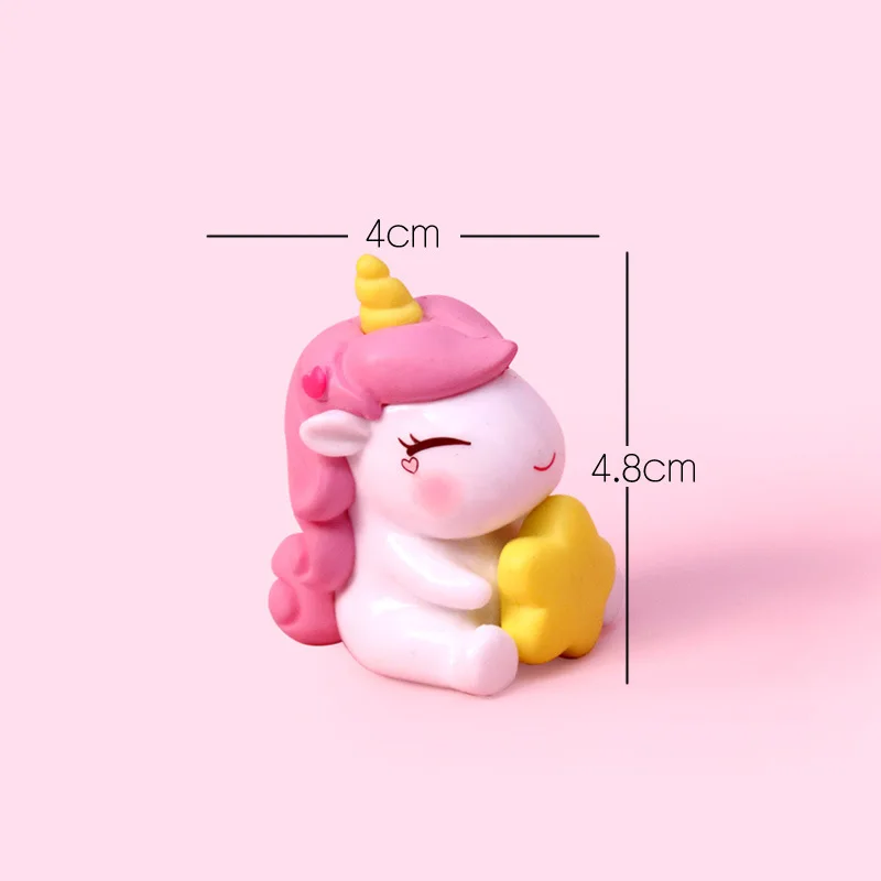 Soododo New Selling Lovely Unicorn Doll Decorations Wholesale Cartoon Model Desktop Cake Decoration Ornaments