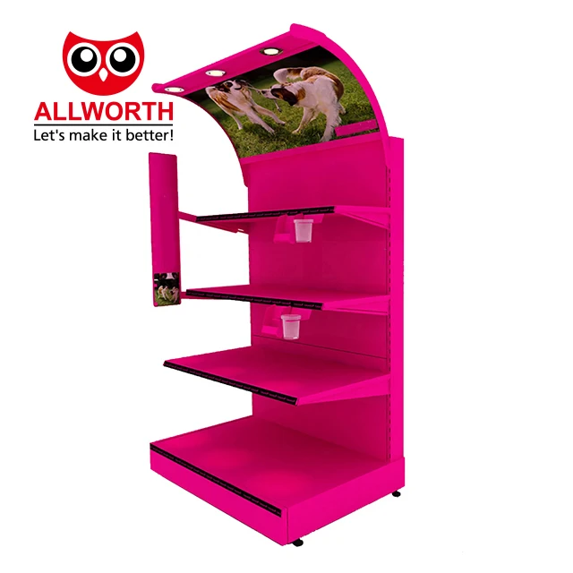 Wholesale Merchandise Available Detachable With LED Light Metal Display Rack Shelving