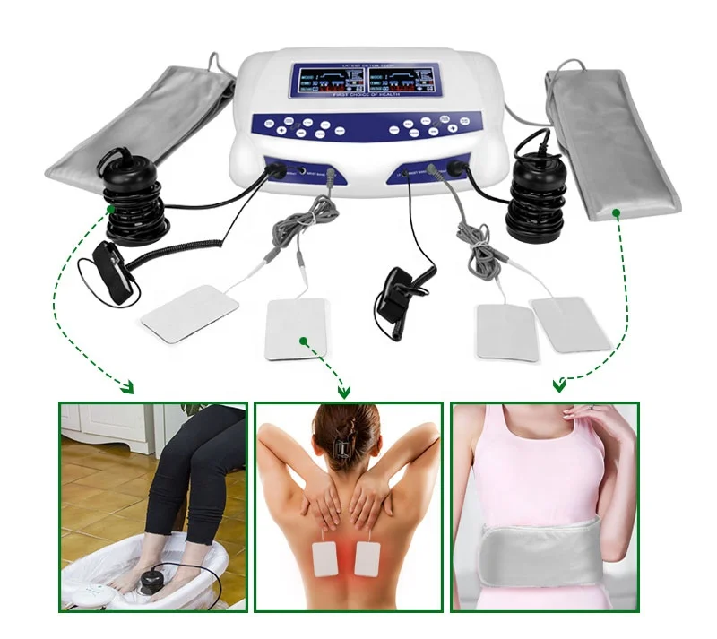 Newly Hot Sale two people use with heating waist belt for fat removal ion cleanse detoxify foot spa machine