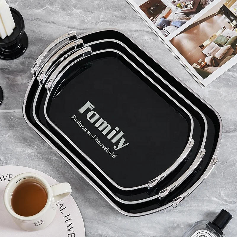 Custom Logo Hote Restaurant Serving Tray Outdoor Picnic Indoor Vanity Tray Dry Fruit  Perfume Box Food Arabic Beverages