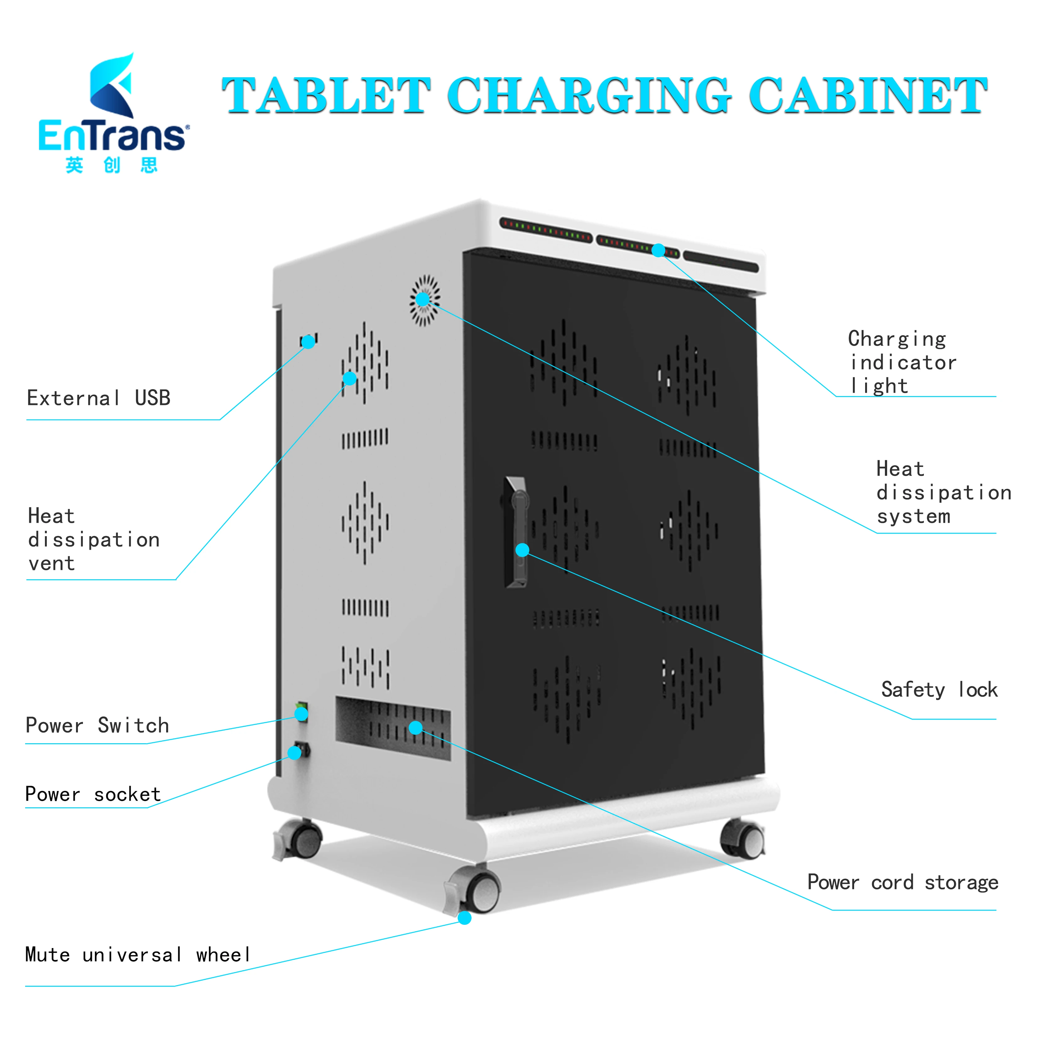 Educational equipment, economical series USB charging cabinet, tablet computer charging cabinet charging car