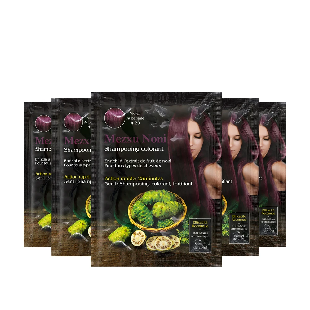 Professional Cosmetics Supplier Burgundy Red Hair Dye Shampoo Magic Hair Color Organic Hair Dye Shampoo