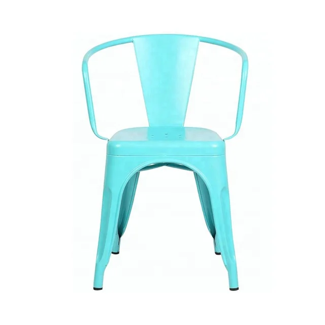 Dining Furniture Living Room Seating Metal Dining Chair Industrial Style Armchair Outdoor Heavy Duty Iron Metal Chair For Dining