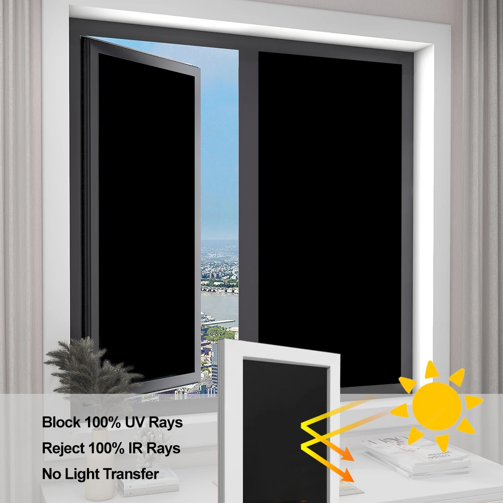 Building Decorative Film % Opaque Black Privacy Solar Control Glass Window Tinting One Way Building Window Film