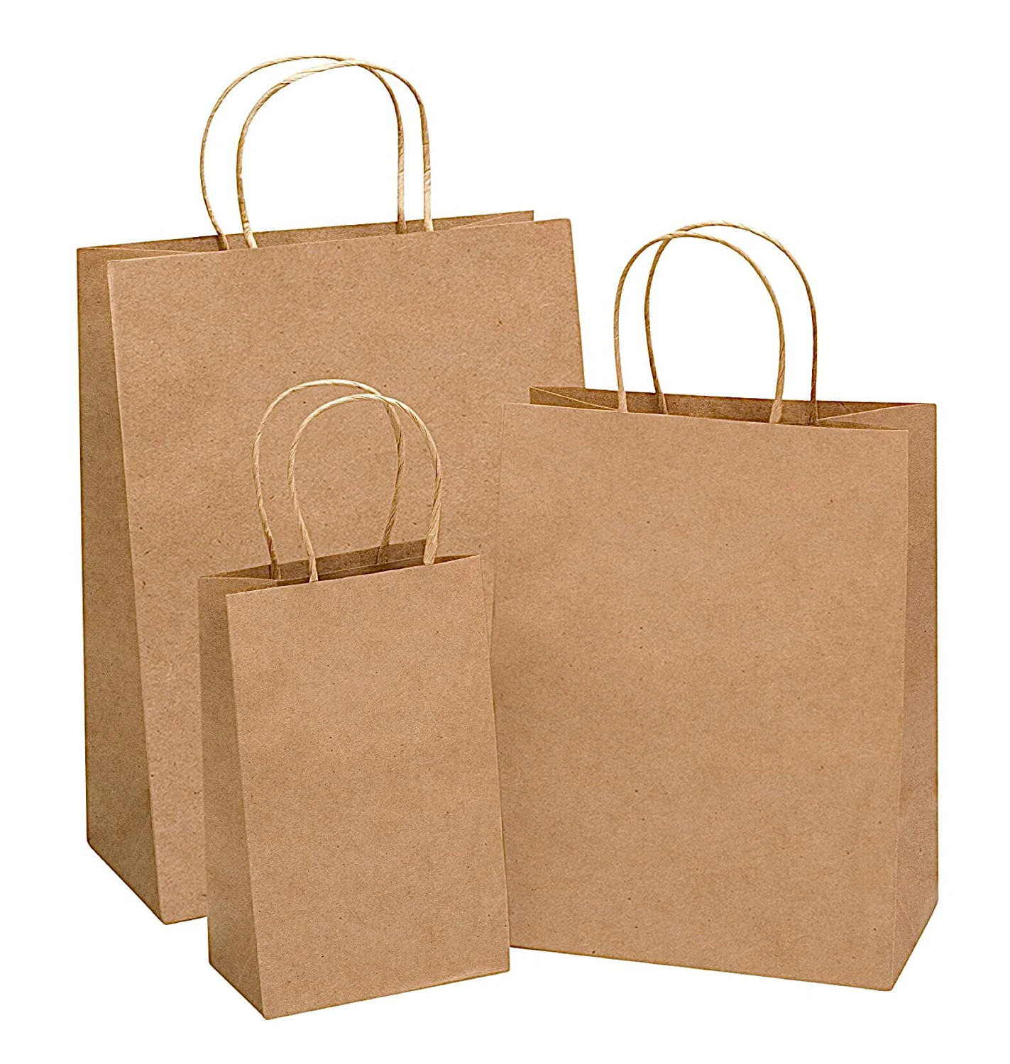 China Manufacturer Wholesale Custom Logo Brown Branded Packaging Gift Recycle Bag Small Kraft Paper Shopping Bags with Handles