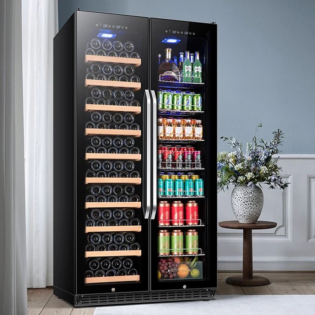 508L commercial appliances refrigerator wooden shelves wine chiller wine cellar wine cooler for sale