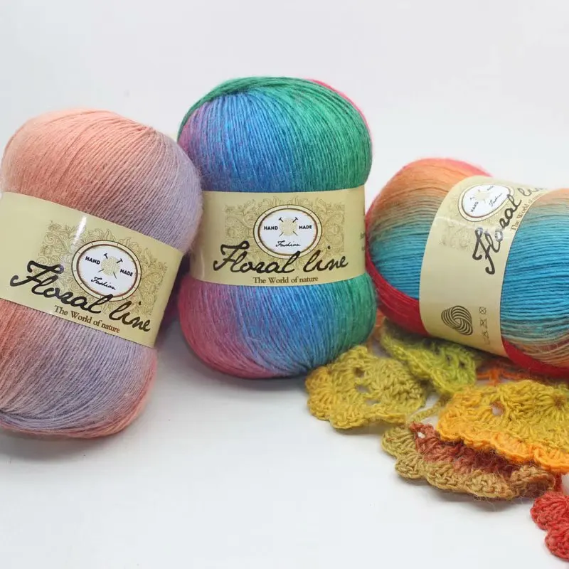 Multi-color Fashion Crochet Thick Merino Wool Knitting Yarn for