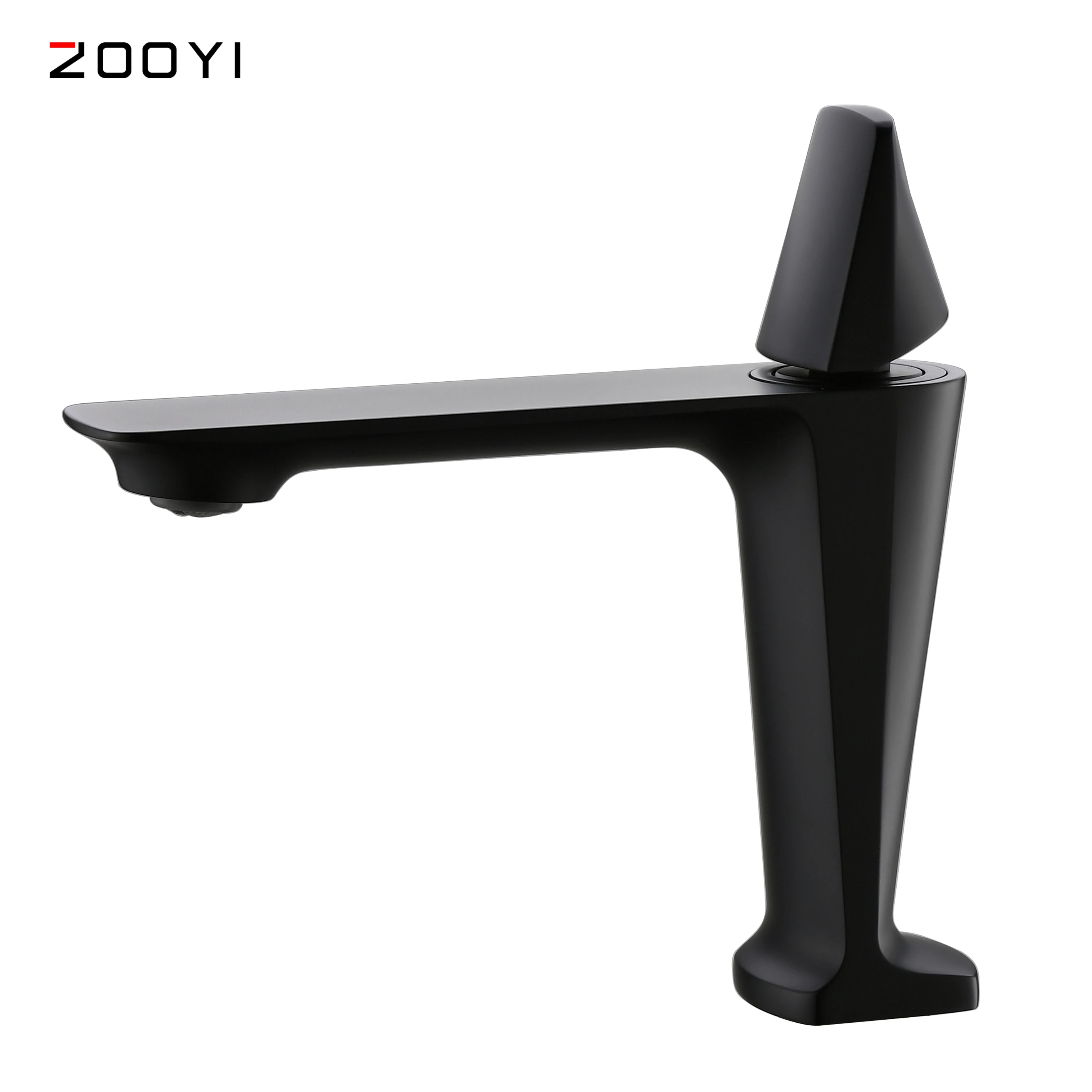 
ZOOYI Factory direct Chrome face square hot and cold Brass wash bathroom basin faucet 
