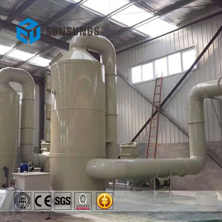 
square combination counter flow hamon dryer washing pvc cooling nozzle pp Spray Tower/Industrial Waste Gas disposal scrubber 