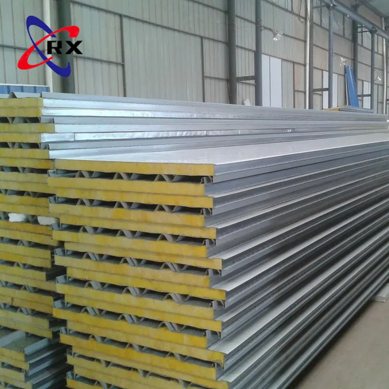 Chinese Supplier with Factory Price Rock Wool Filled Wall and Roof Sandwich Plate