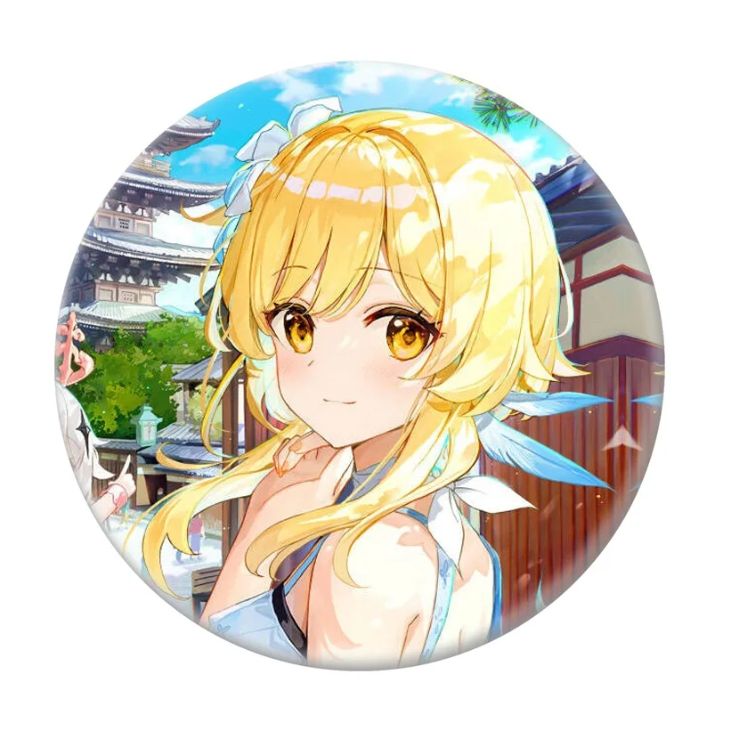 genshin Impact traveler heroine lumine hutao kawayi cute game badges