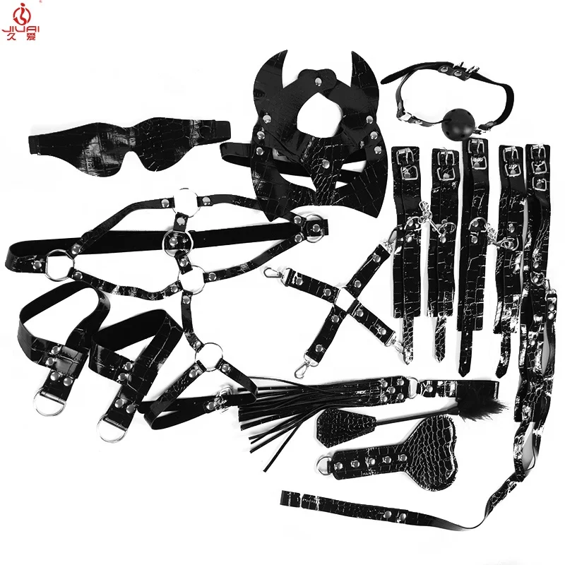 Jiuai Factory Direct Handcuffs Collar BDSM Bed Bondage Set for Adult SM Games