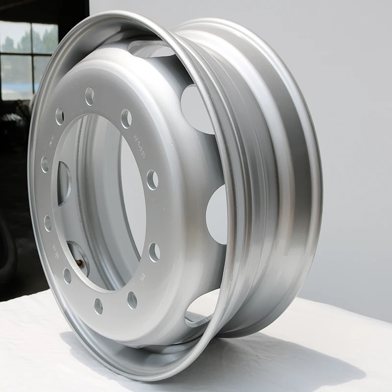 22.5X6.75/7.50/8.25/9.00/9.75 Best Sell 8 10 Holes Steel Wheel Rims 22.5x9.00 Inch For Truck  TUBELESS STEEL WHEELS 15DC