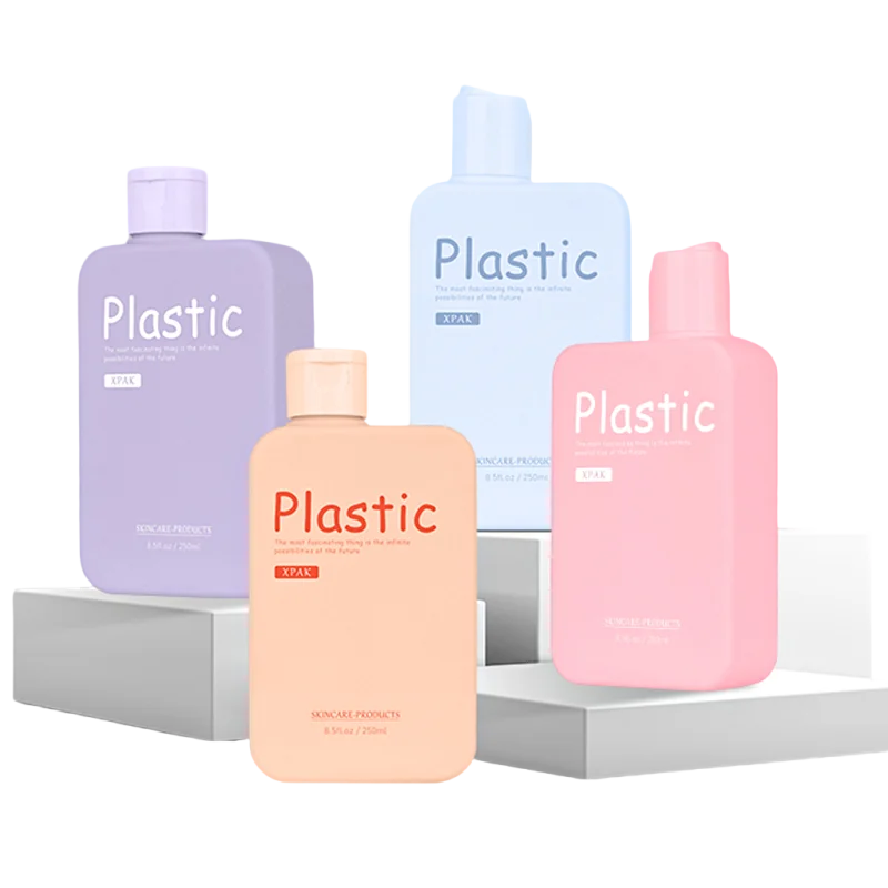 2025 High End Custom Color HDPE 250ml Face Lotion Bottle Body Oil Bottle Square Shampoo Bottle With Disc Cap