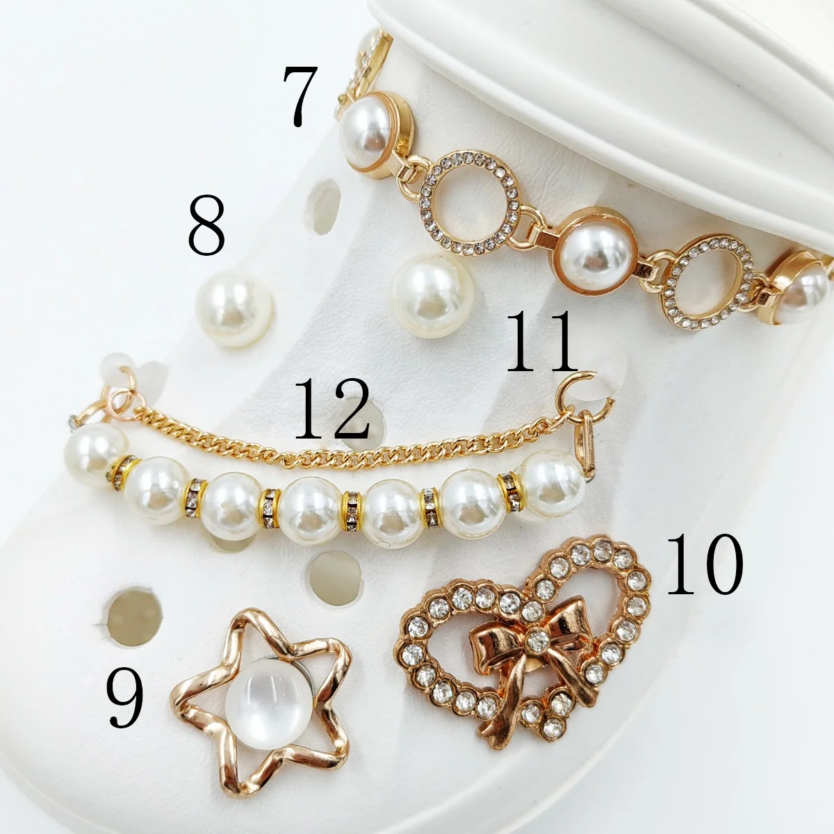 New Spot Small Fragrance Gold star Chain Detachable Zinc Alloy Accessories Shoe Flower Button