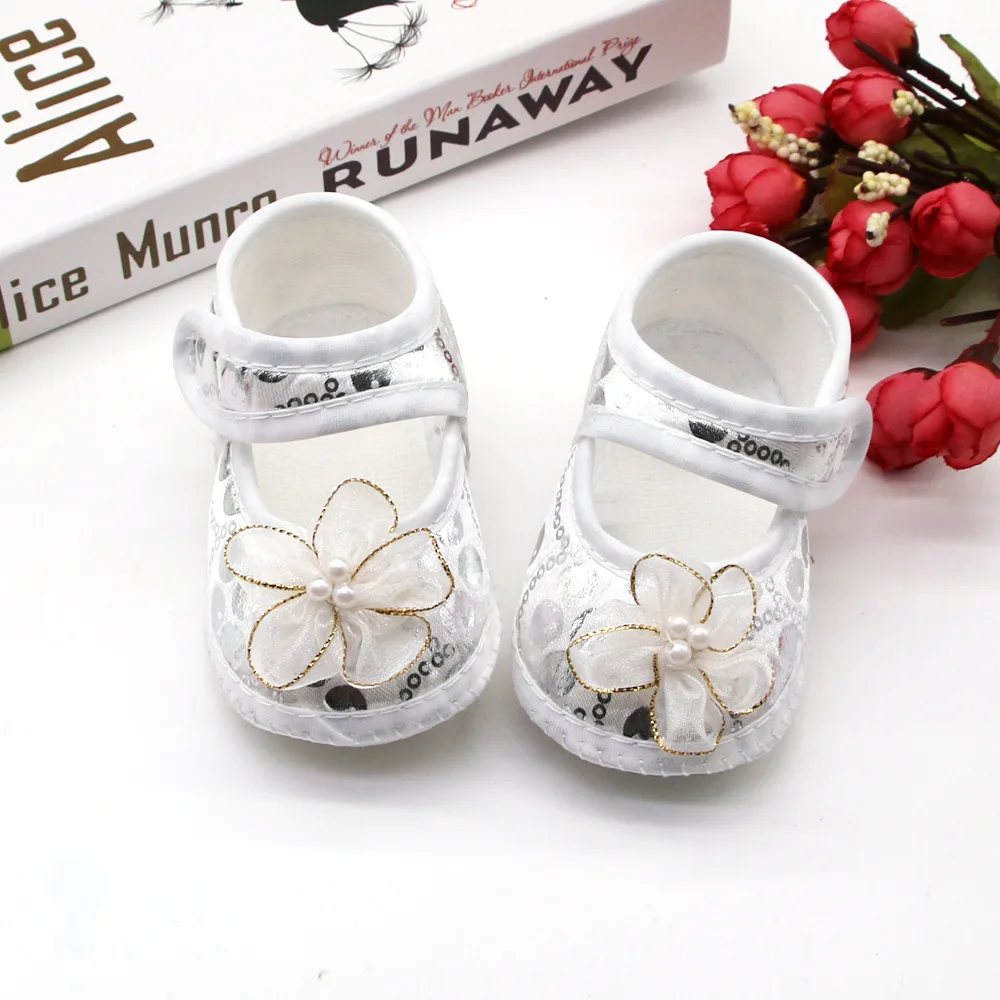 2024 New Newborn Baby Shoes 0-1 Year Old Girl Princess Shoes 2-5-7-9 Month Little Flower Dress Shoes