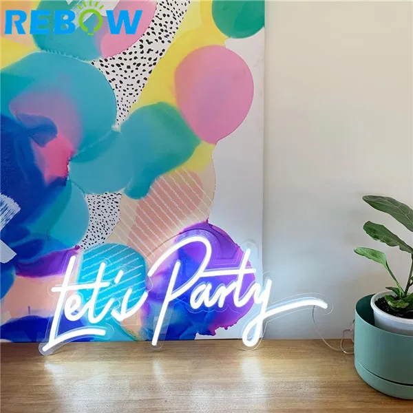 Rebow Factory Chinese Led Faux Custom Party Neon Sign For Sale