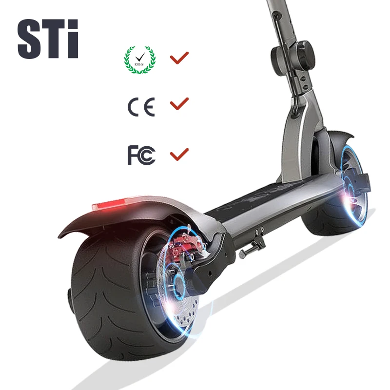 Мощный электрический взрослый Электрический скутер с широкими колесами и толстыми шинами 1000 Вт и 500 Вт