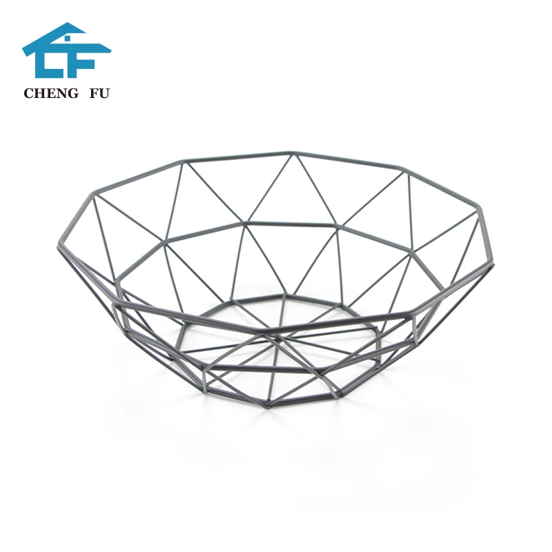 High Quality Custom Iron Steel Fruit Bowls Basket Round Metal Storage Wire Mesh Baskets