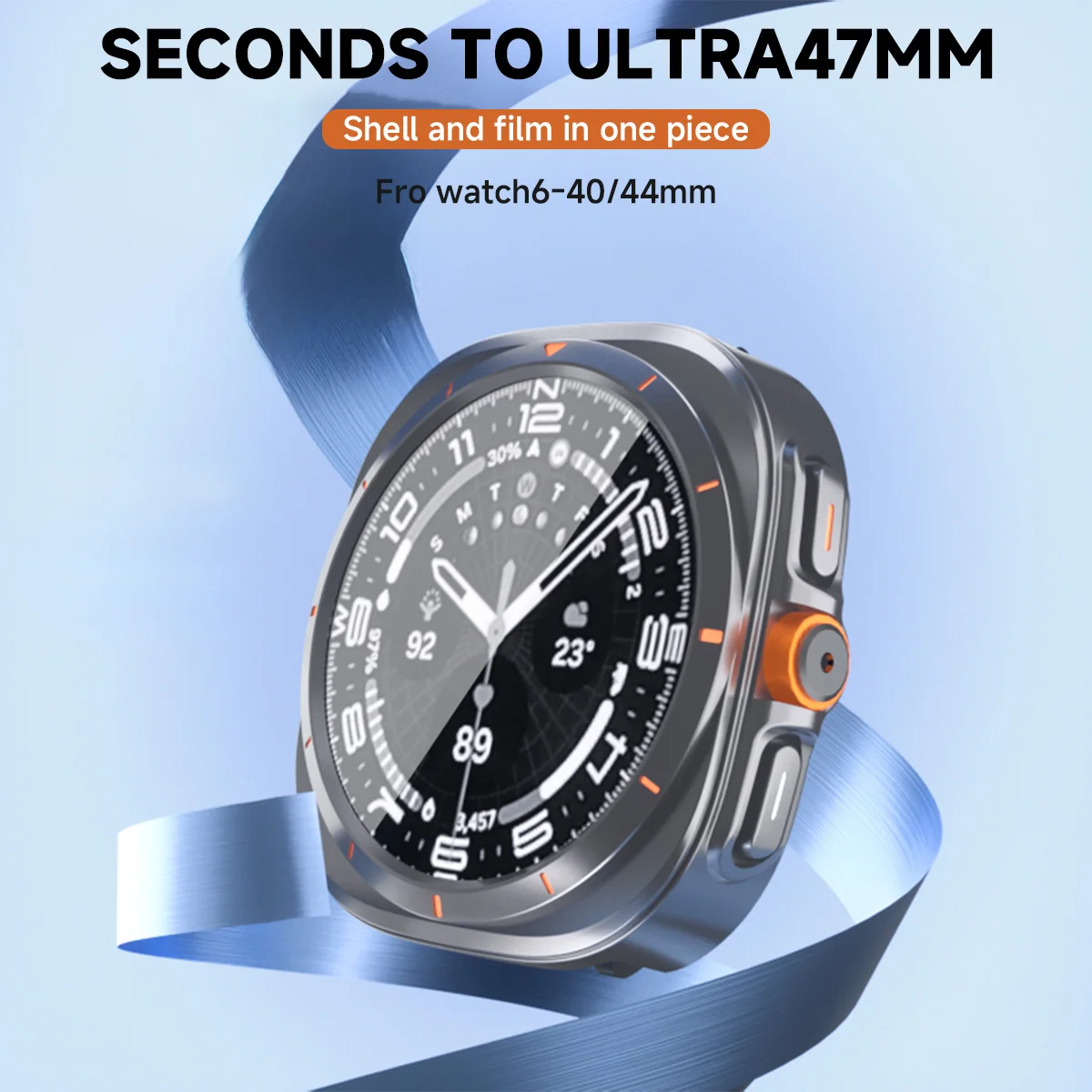 Change To Ultra Case for Samsung Galaxy Watch 7 44mm 40mm Accessories Protective Case Screen Protector Glass for Galaxy Watch 6