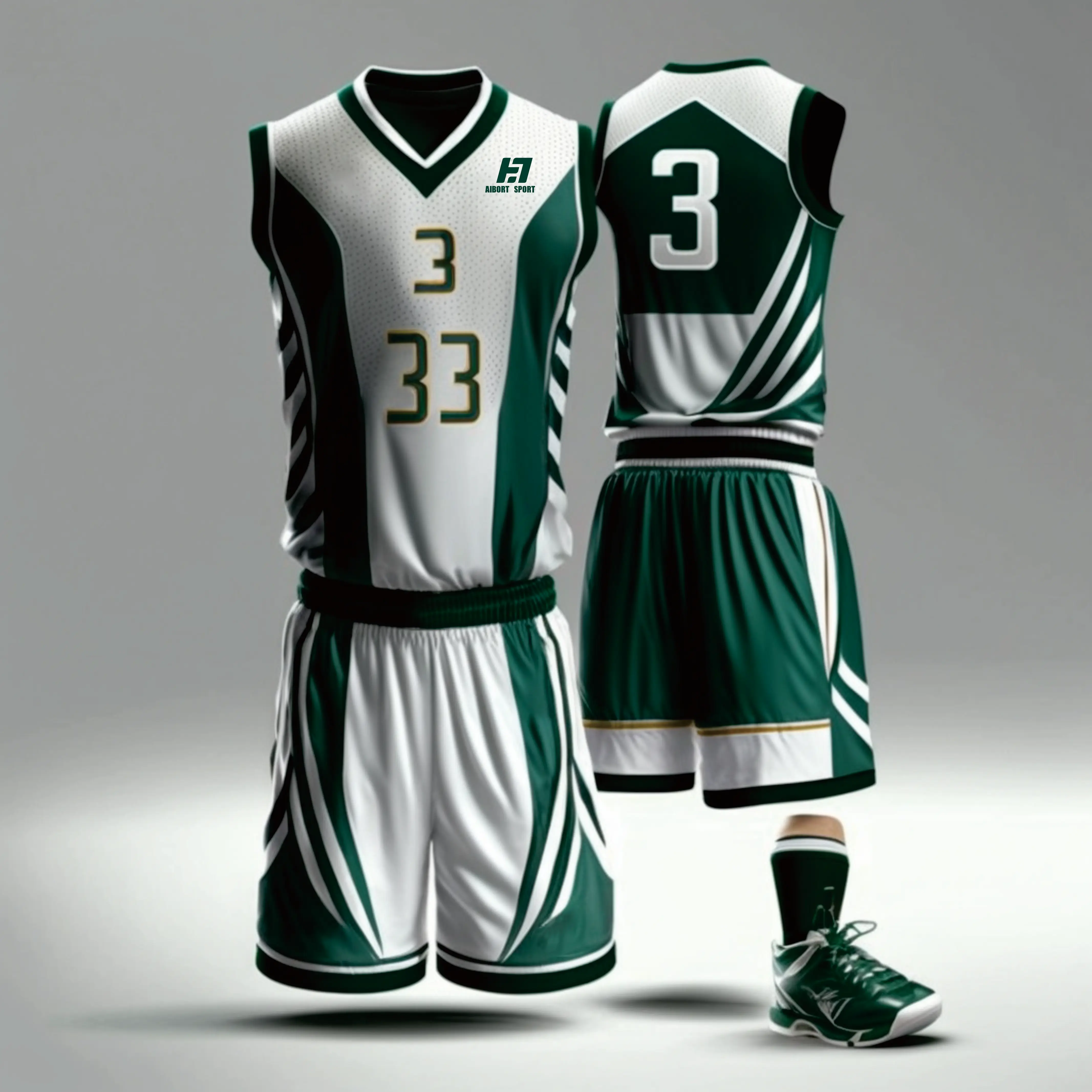 Aibort Wholesale Custom Sublimation Men Top Quality Reversible Training Plain School 2023 Best Basketball Wear Design For Team