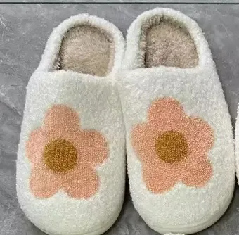 Christmas Trendy Winter Cozy Funny Animal Flower Slippers Men Women Anti-Slip Breathable Thermal Fabric Insole Home Spring